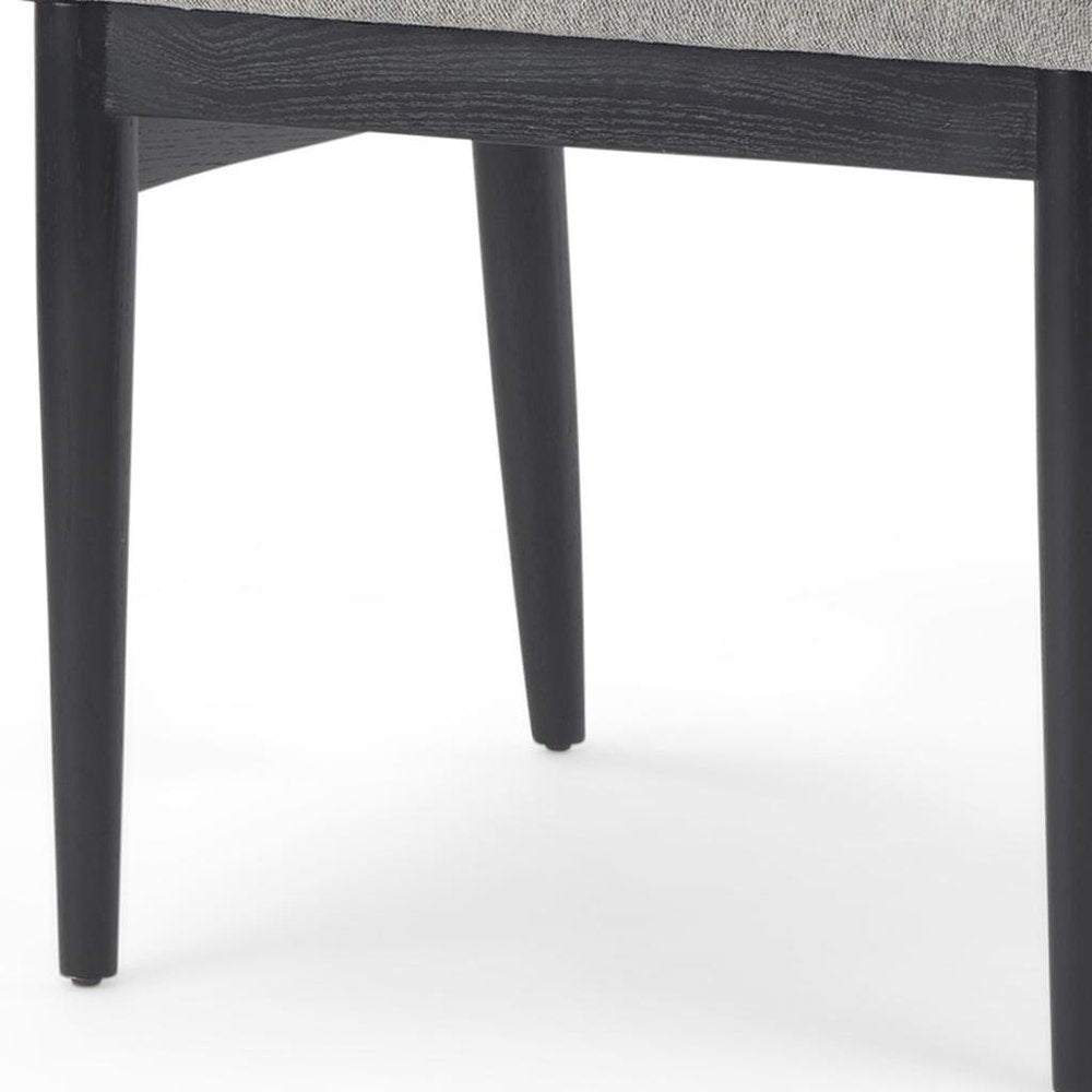 Set of Two Gray And Black Fabric And Solid Wood Dining Side Chairs