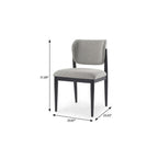 Set of Two Gray And Black Fabric And Solid Wood Dining Side Chairs