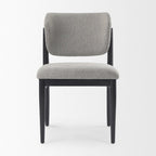 Set of Two Gray And Black Fabric And Solid Wood Dining Side Chairs