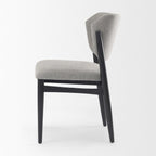 Set of Two Gray And Black Fabric And Solid Wood Dining Side Chairs
