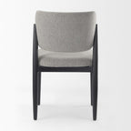 Set of Two Gray And Black Fabric And Solid Wood Dining Side Chairs