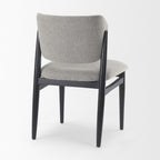 Set of Two Gray And Black Fabric And Solid Wood Dining Side Chairs