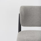 Set of Two Gray And Black Fabric And Solid Wood Dining Side Chairs
