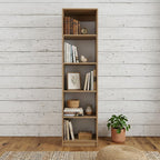 71" Natural Wood Five Tier Bookcase