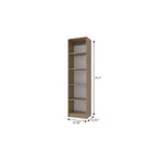 71" Natural Wood Five Tier Bookcase