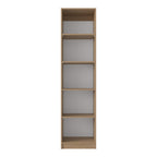 71" Natural Wood Five Tier Bookcase