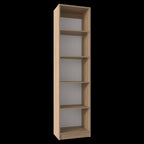 71" Natural Wood Five Tier Bookcase