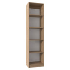71" Natural Wood Five Tier Bookcase