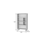41" White Wood Six Tier Bookcase