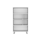 41" White Wood Six Tier Bookcase