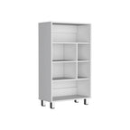 41" White Wood Six Tier Bookcase
