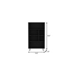 41" Black Wood Six Tier Bookcase