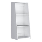 47" White Wood Three Tier Bookcase