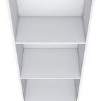 47" White Wood Three Tier Bookcase