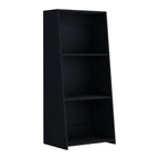 47" Black Wood Three Tier Bookcase
