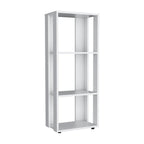 39" White Wood Three Tier Bookcase