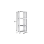 39" White Wood Three Tier Bookcase