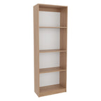 71" Natural Wood Four Tier Bookcase