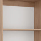 71" Natural Wood Four Tier Bookcase