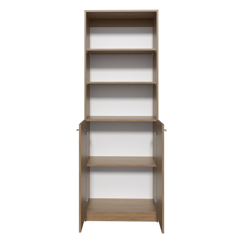 71" Natural Wood Three Tier Bookcase