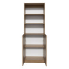 71" Natural Wood Three Tier Bookcase