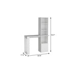 39" White Wood Pedestal Computer Desk