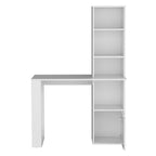 39" White Wood Pedestal Computer Desk