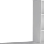 39" White Wood Pedestal Computer Desk