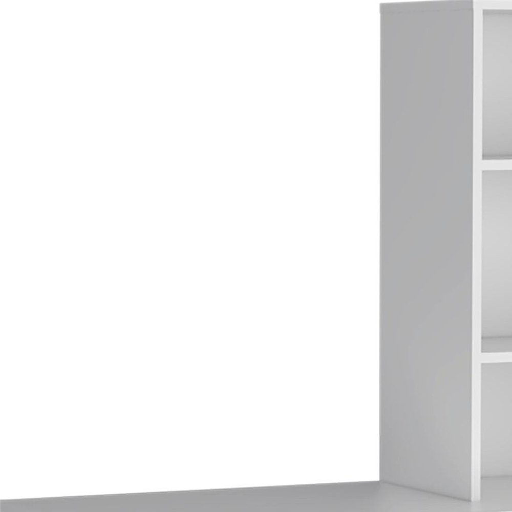 39" White Wood Pedestal Computer Desk