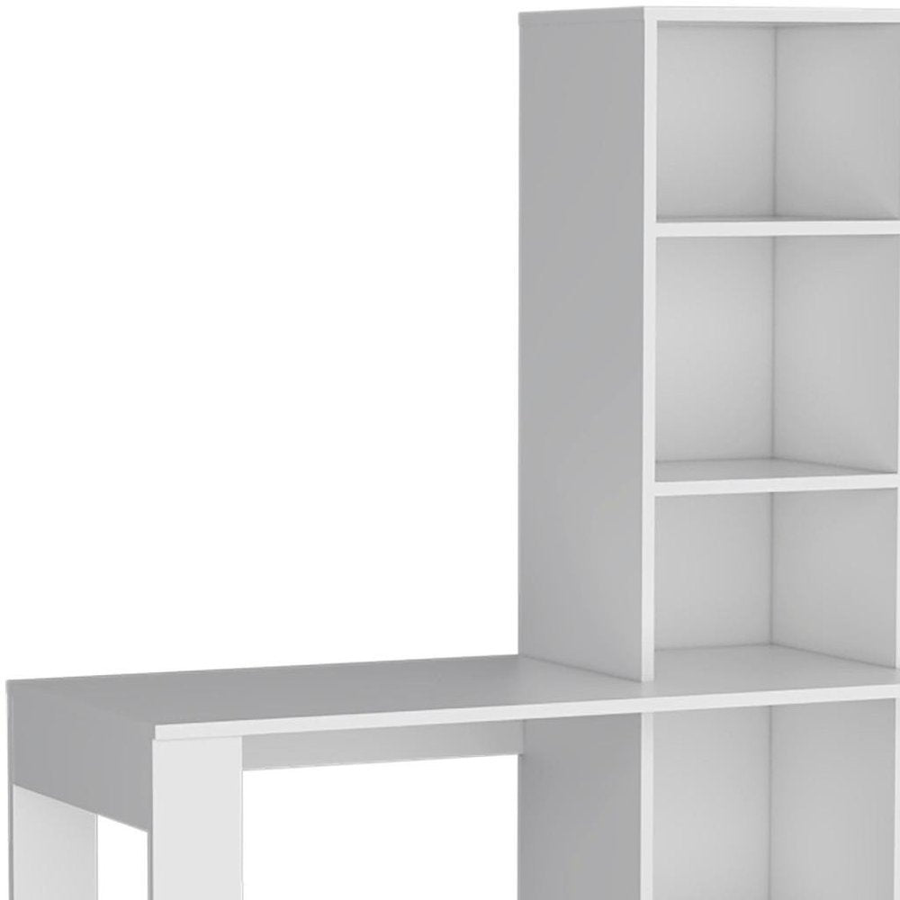 39" White Wood Pedestal Computer Desk