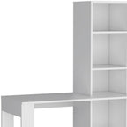 39" White Wood Pedestal Computer Desk
