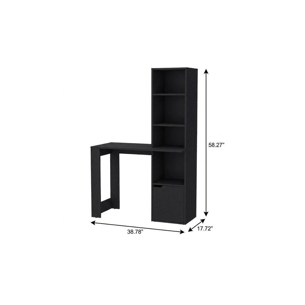 39" White Wood Pedestal Computer Desk