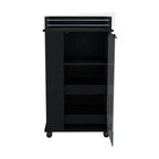 22" Black Wood Rolling Bar Cart