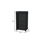 22" Black Wood Rolling Bar Cart