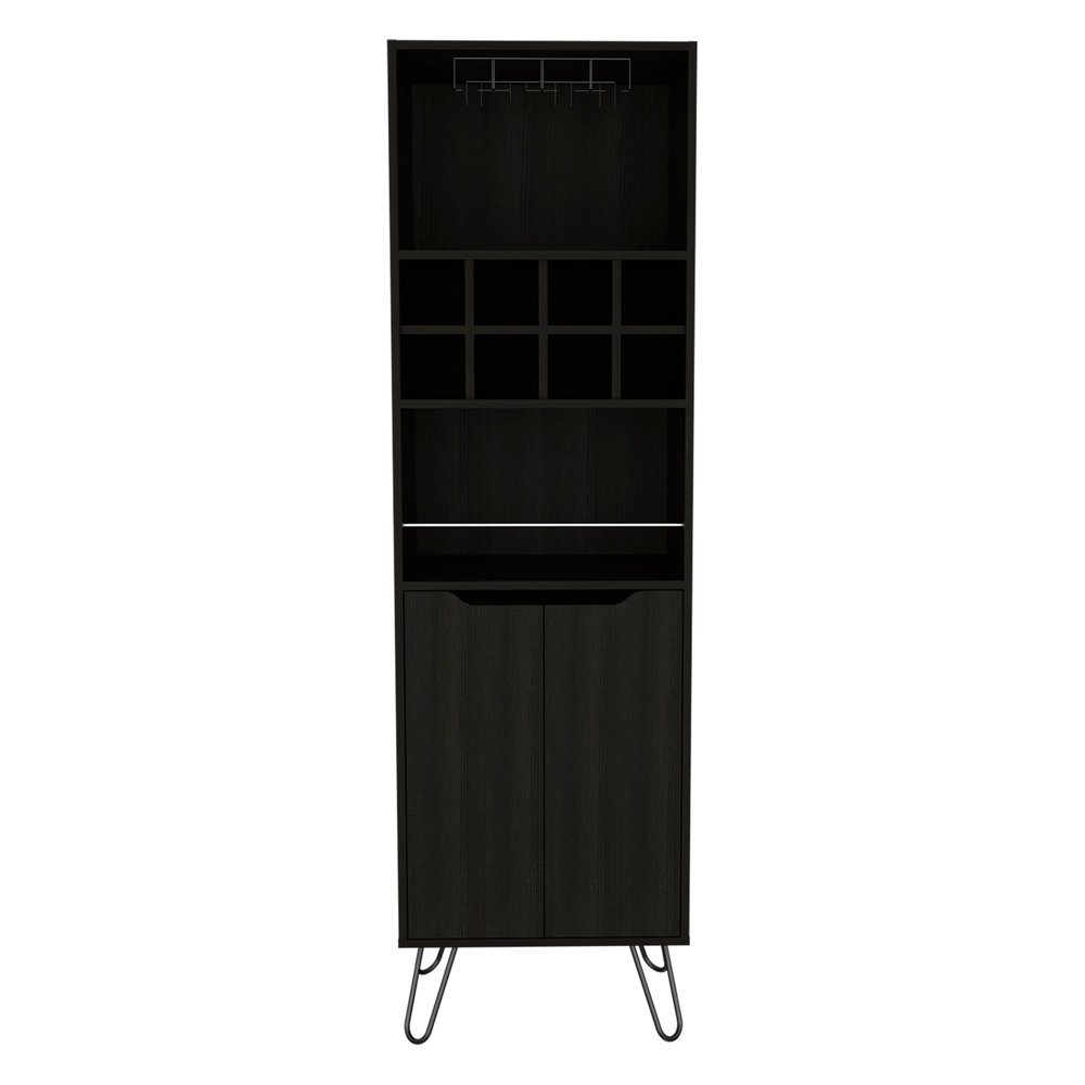 21" Black Wood Bar Cart