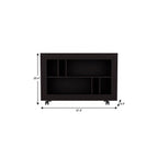 25" Black Wood Five Tier Bookcase