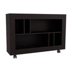 25" Black Wood Five Tier Bookcase