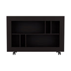 25" Black Wood Five Tier Bookcase