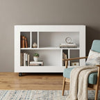 25" White Wood Five Tier Bookcase