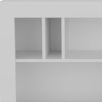 25" White Wood Five Tier Bookcase