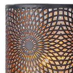 8" Black Metal Pierced Geo Battery Powered Desk Lamp