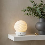 6" White Globe Desk Lamp With Globe Shade