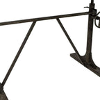Adjustable Light Gray and Charcoal Solid Wood and Iron Trestle Standing Desk