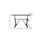 Adjustable Light Gray and Charcoal Solid Wood and Iron Trestle Standing Desk