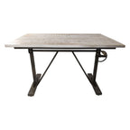 Adjustable Light Gray and Charcoal Solid Wood and Iron Trestle Standing Desk