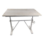 Adjustable Light Gray and Charcoal Solid Wood and Iron Trestle Standing Desk