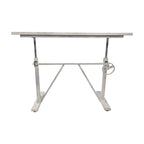 Adjustable Light Gray and Charcoal Solid Wood and Iron Trestle Standing Desk