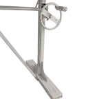 Adjustable Light Gray and Charcoal Solid Wood and Iron Trestle Standing Desk