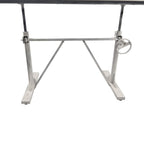 Adjustable Light Gray and Charcoal Solid Wood and Iron Trestle Standing Desk