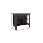 28" Brown Wood Kitchen Island